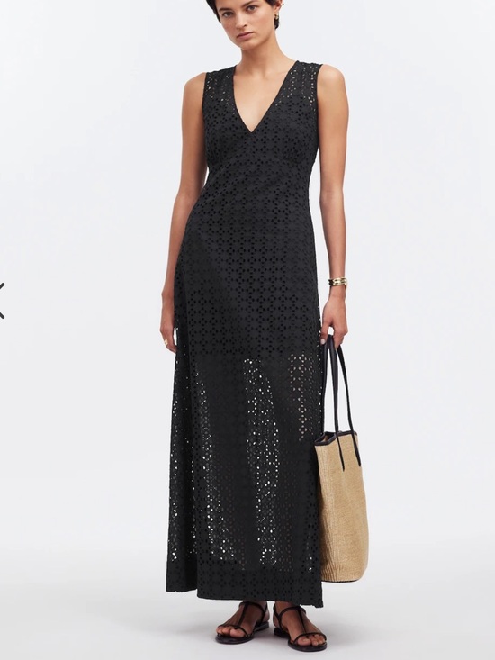 Madewell Dresses & Skirts - Madewell Black Eyelet Maxi Dress - Sleeveless V-Neck